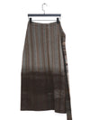 SWAYING 25 Fall/Winter Collection: Woolen A-line Skirt with Tie-Up Detail and Gradient Design SW-SW25AW3B08C2S2-HUIZONG (Gray-Brown)